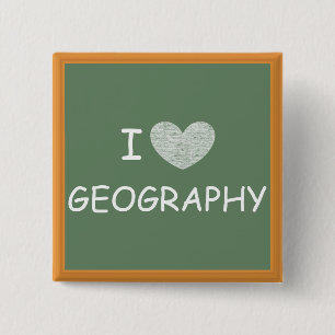 I Love Geography Pinback Button