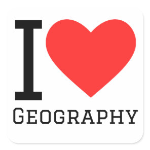 I love geography  square sticker