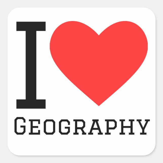 I love geography  square sticker (Front)