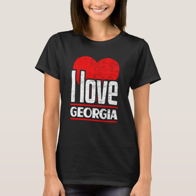 I Love Georgia Best Home State I Heart Georgia T-Shirt (Front)