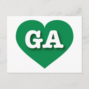 I love Georgia - GA green heart Postcard
