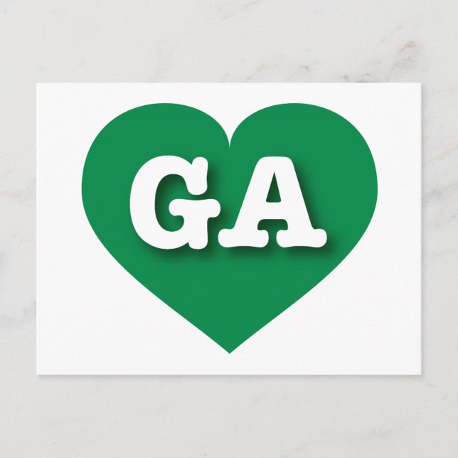 I love Georgia - GA green heart Postcard (Front)