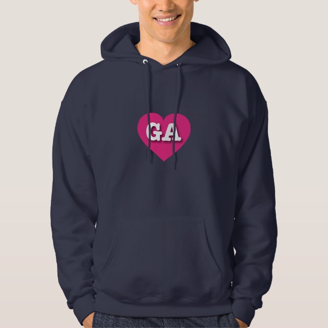 I love Georgia - GA hot pink heart Hoodie (Front)