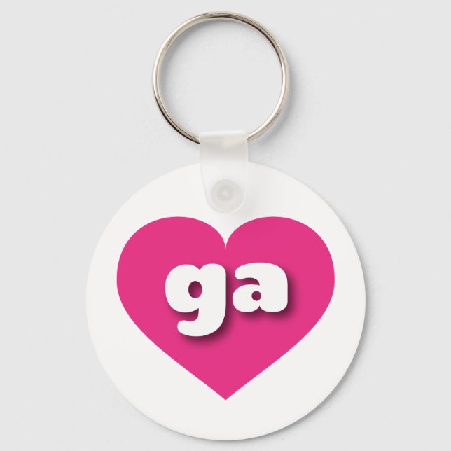 I love Georgia - ga hot pink heart Keychain (Front)