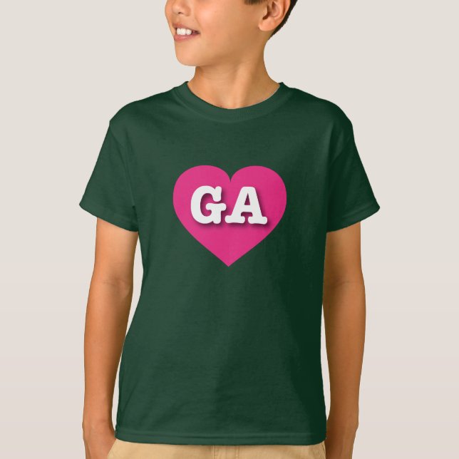 I love Georgia - GA hot pink heart T-Shirt (Front)