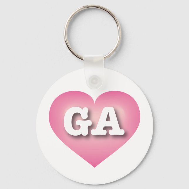 I love Georgia - GA pink fade heart Keychain (Front)
