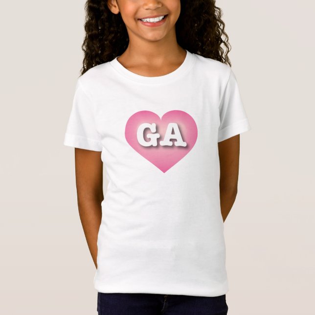 I love Georgia - GA pink fade heart T-Shirt (Front)