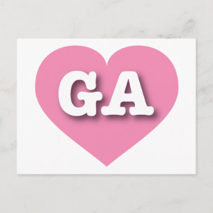 I love Georgia - GA pink heart Postcard