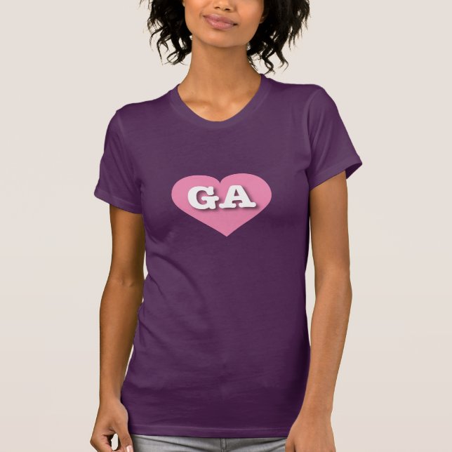 I love Georgia - GA pink heart T-Shirt (Front)