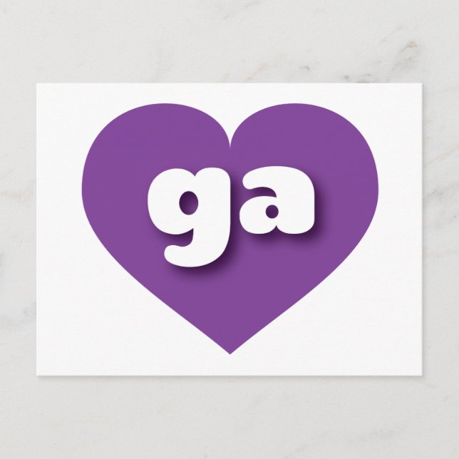 I love Georgia - ga purple heart  Postcard (Front)