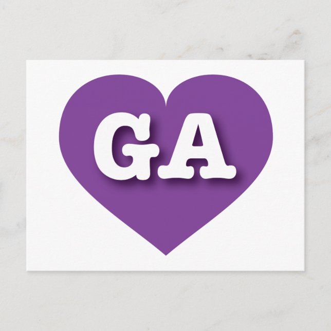 I love Georgia - GA purple heart Postcard (Front)