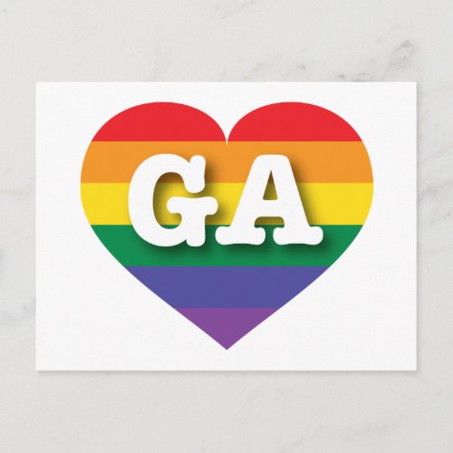 I love Georgia Gay Pride Postcard