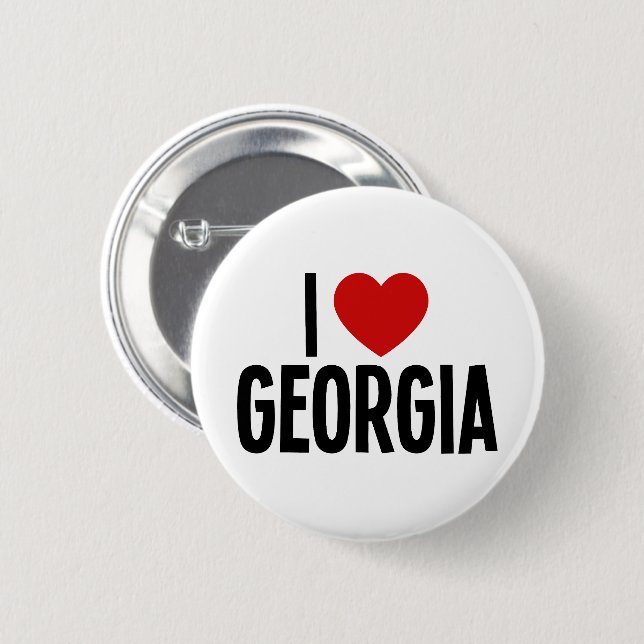 I Love Georgia I Heart Georgia Round Button (Front & Back)