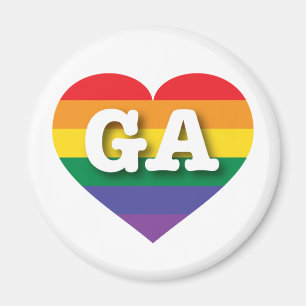 I Love Georgia Rainbow Heart Magnet