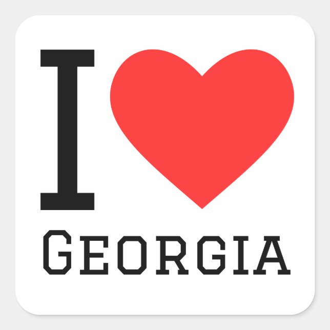 I love georgia square sticker (Front)