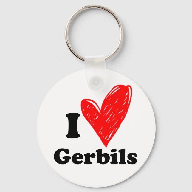 I love Gerbils Keychain (Front)