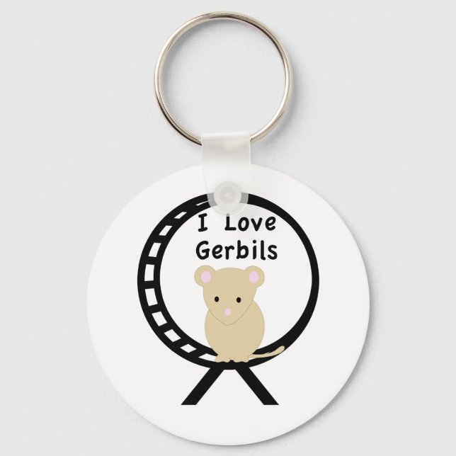 I Love Gerbils Keychain (Front)