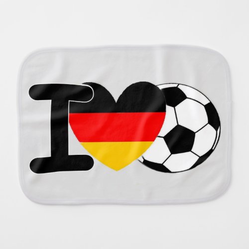 I Love German Football Burp Cloth