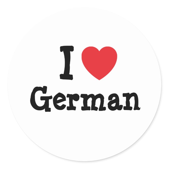 I love German heart custom personalized Round Sticker