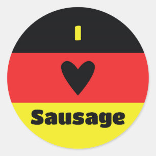 I Love German Sausage Sticker