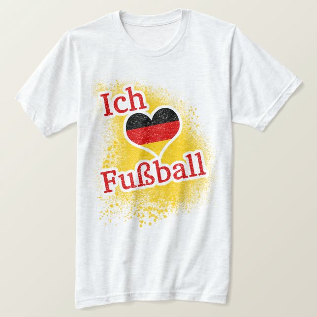 I Love German Soccer Fussball Football T-Shirt (Design Front)