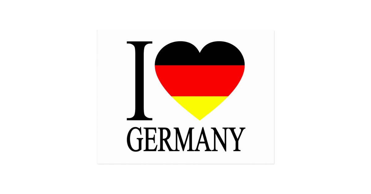 I Love Germany German Flag Heart Postcard 