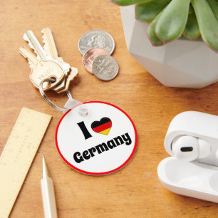 I love Germany & German Heart - travel / sports Keychain