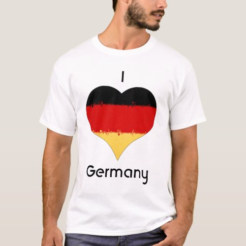 I Love Germany Grunge Heart Flag Design T_Shirt