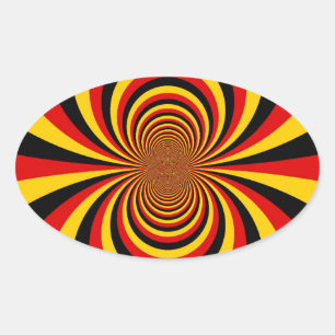 I Love Germany National Flag Colors Art Print Oval Sticker