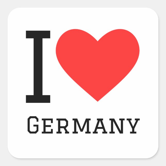 I love Germany square sticker (Front)