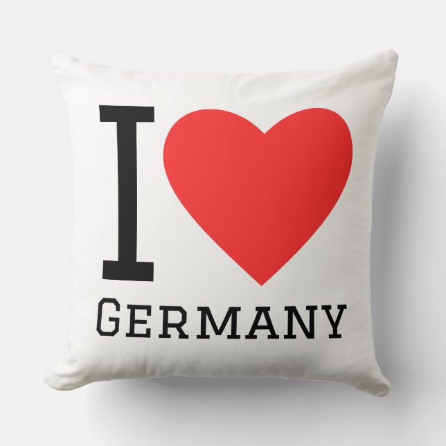 I love Germany square sticker Throw Pillow (Front)