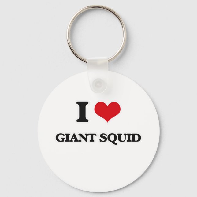 I Love Giant Squid Keychain (Front)