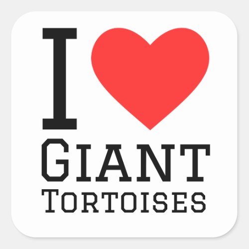 I love giant tortoise  square sticker