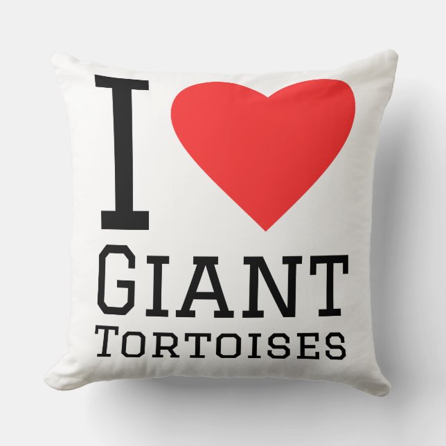I love giant tortoise  throw pillow (Front)