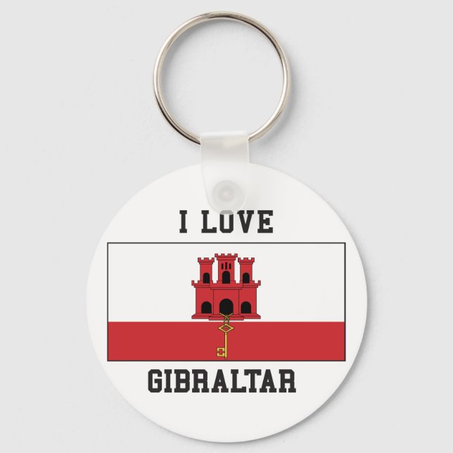 I Love Gibraltar Keychain (Front)