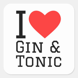I love gin and tonic square sticker