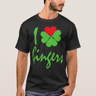 I Love Gingers I Shamrock Heart Gingers T-Shirt