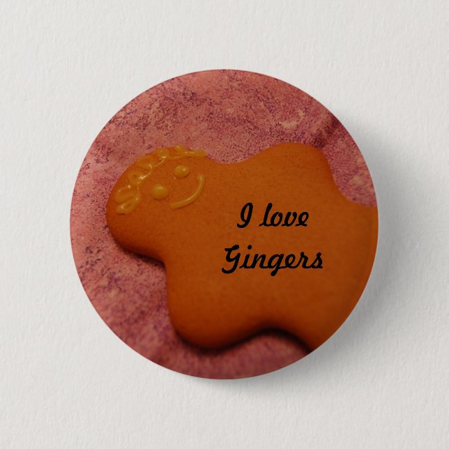 I love gingers pinback button (Front)