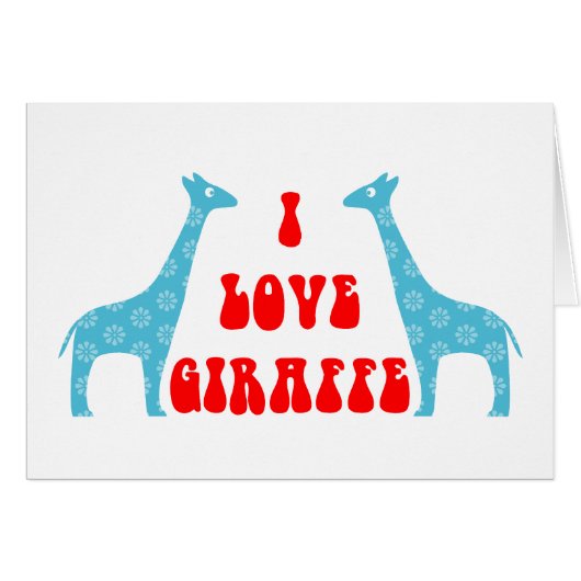 I Love Giraffe (Blue) (Front Horizontal)