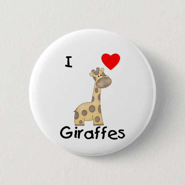 I Love Giraffes (2) Button (Front)