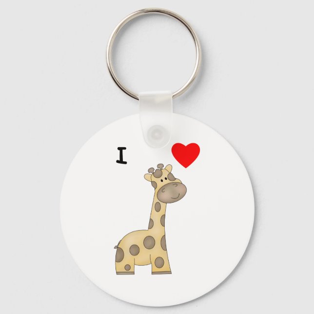I Love Giraffes (3) Keychain (Front)