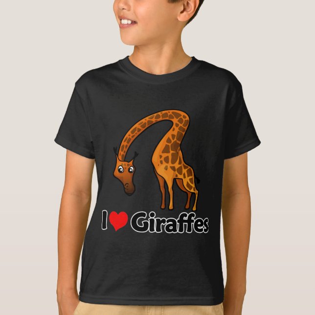 I Love Giraffes T-Shirt (Front)