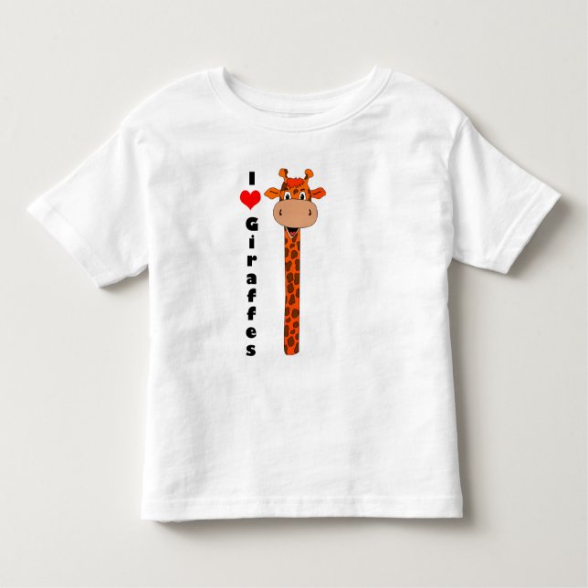 I love giraffes toddler t-shirt (Front)