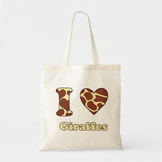 I love Giraffes Tote Bag (Front)