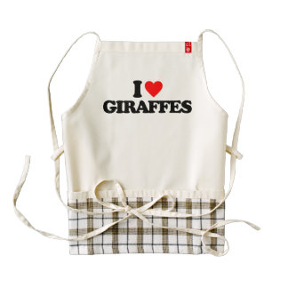 I LOVE GIRAFFES ZAZZLE HEART APRON