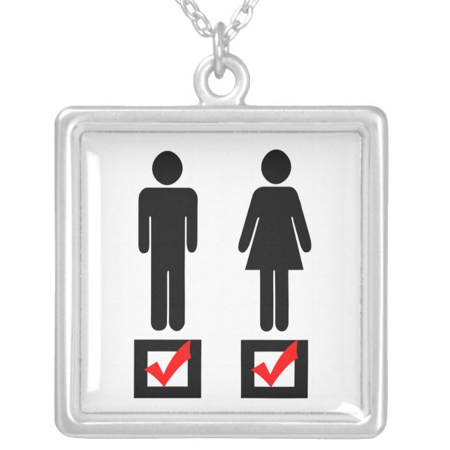 I Love Girls and Boys Silver Plated Necklace (Front)