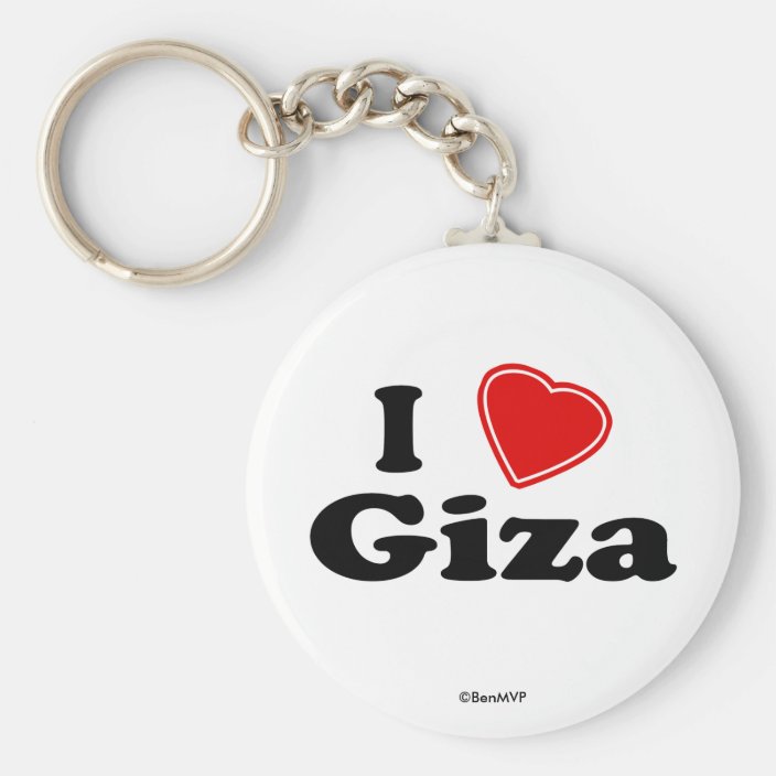 I Love Giza Key Chain