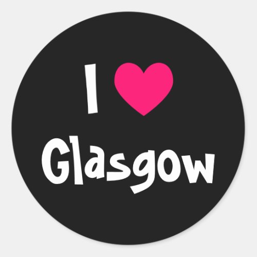 I Love Glasgow Classic Round Sticker