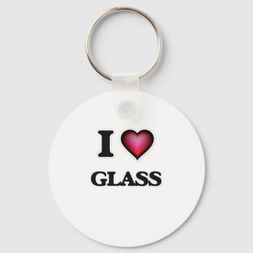 I love Glass Keychain