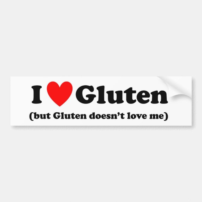 I Love Gluten (but Gluten doesn't love me)  Bumper Sticker (Front)